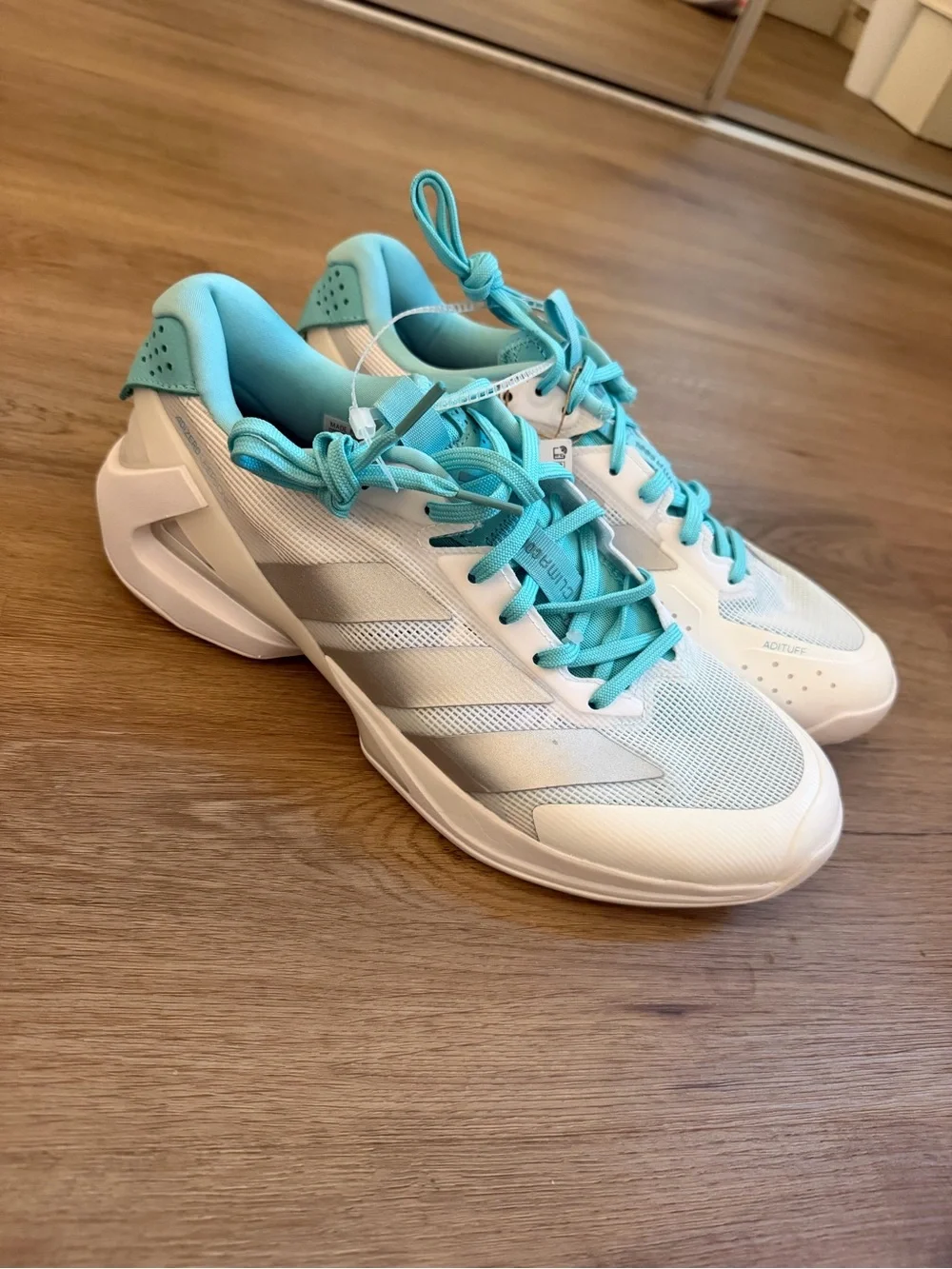 NEW ✨ Adidas Adizero Ubersonic 5 - Women's 9.5 - Aqua / White - Tennis - NEW ✨